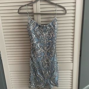 blue sparkle windsor dress